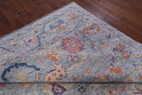 Grey Turkish Oushak Hand Knotted Wool Rug - 9' 1" X 11' 11" - Golden Nile