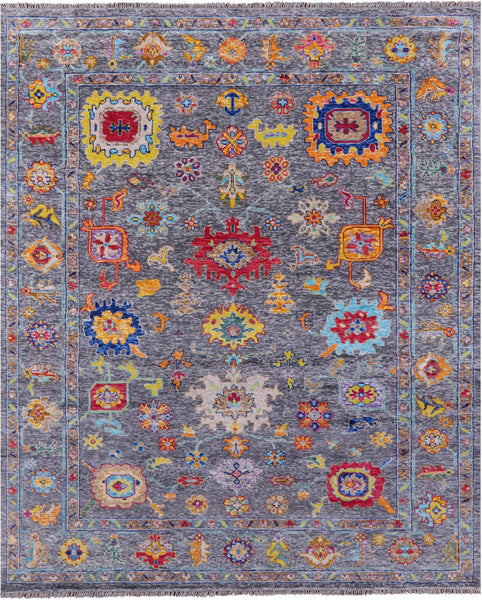 Grey Turkish Oushak Handmade Wool Rug - 9' 3" X 11' 10" - Golden Nile
