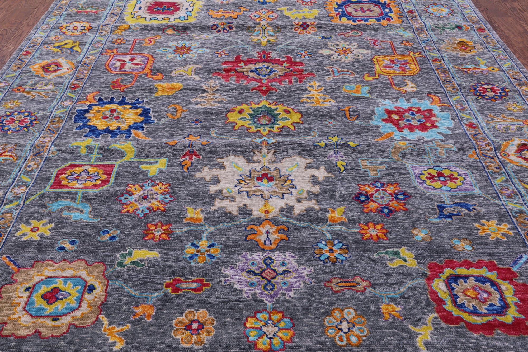 Grey Turkish Oushak Handmade Wool Rug - 9' 3" X 11' 10" - Golden Nile