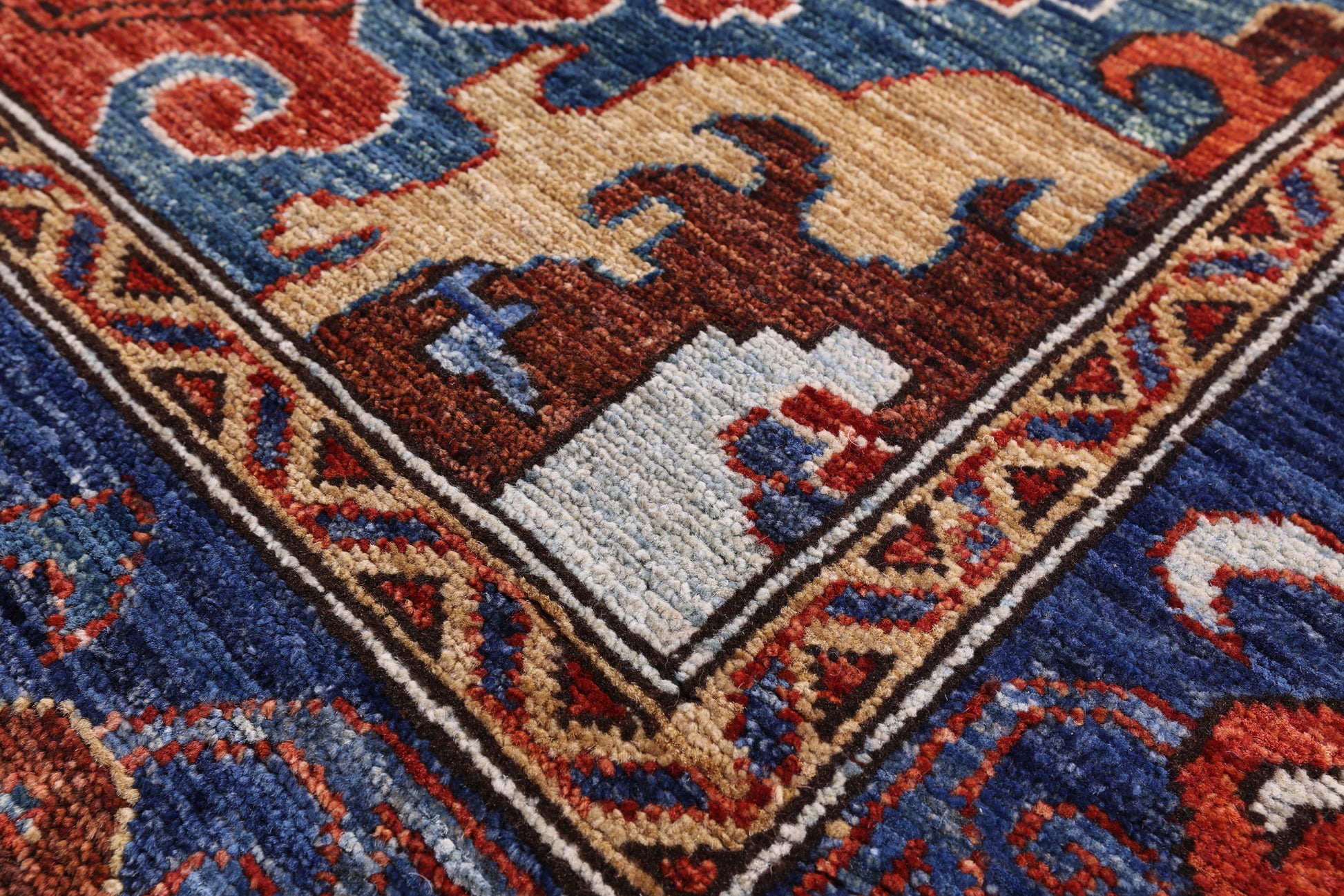 Red Persian Fine Serapi Hand Knotted Wool Rug - 6' 3" X 8' 10" - Golden Nile