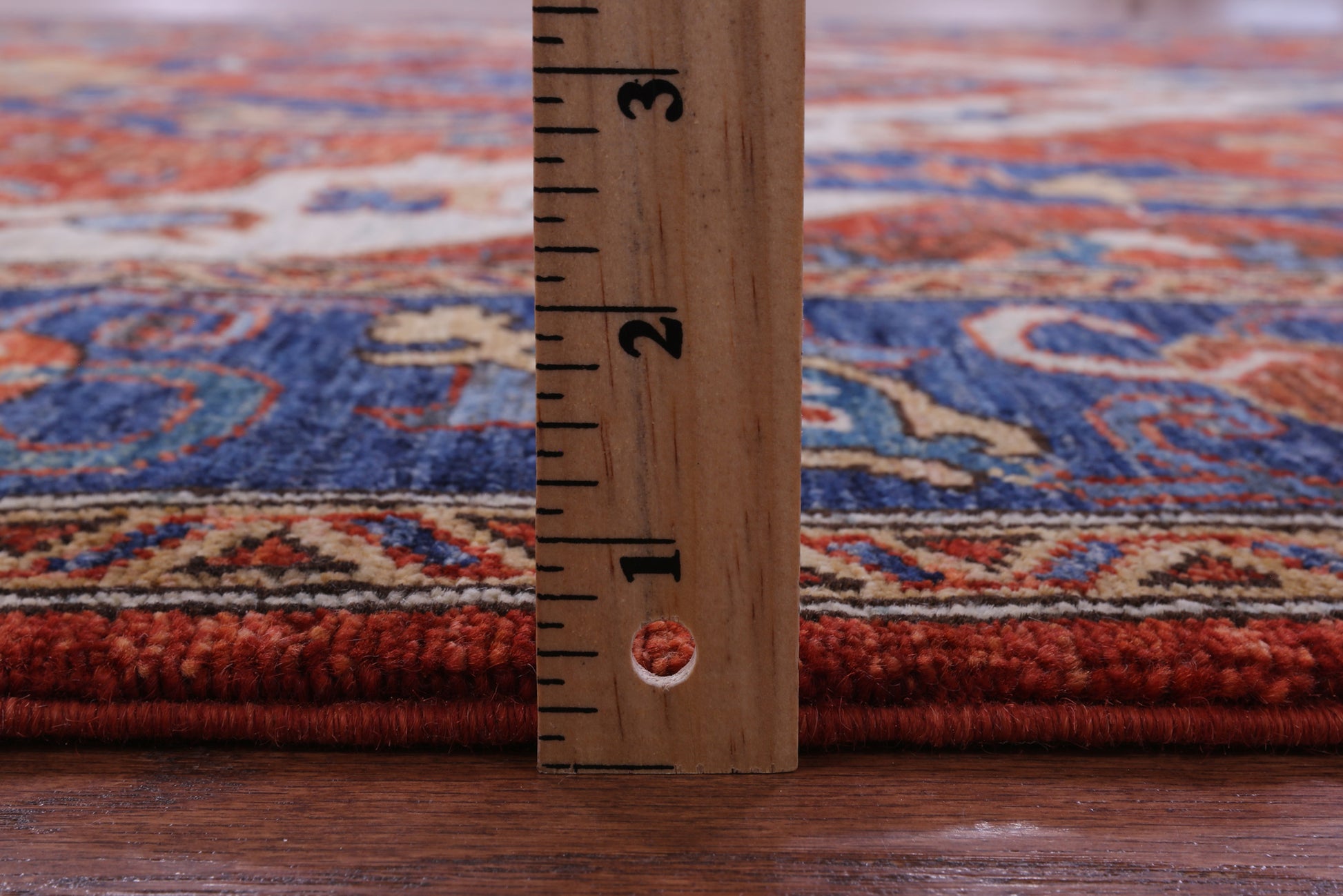 Red Persian Fine Serapi Hand Knotted Wool Rug - 6' 3" X 8' 10" - Golden Nile