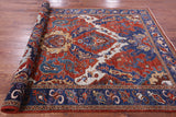 Red Persian Fine Serapi Hand Knotted Wool Rug - 6' 3" X 8' 10" - Golden Nile