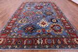 Blue Persian Fine Serapi Hand Knotted Wool Rug - 10' 3" X 13' 9" - Golden Nile