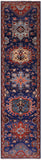 Blue Persian Fine Serapi Handmade Wool Runner Rug - 2' 8" X 10' 3" - Golden Nile