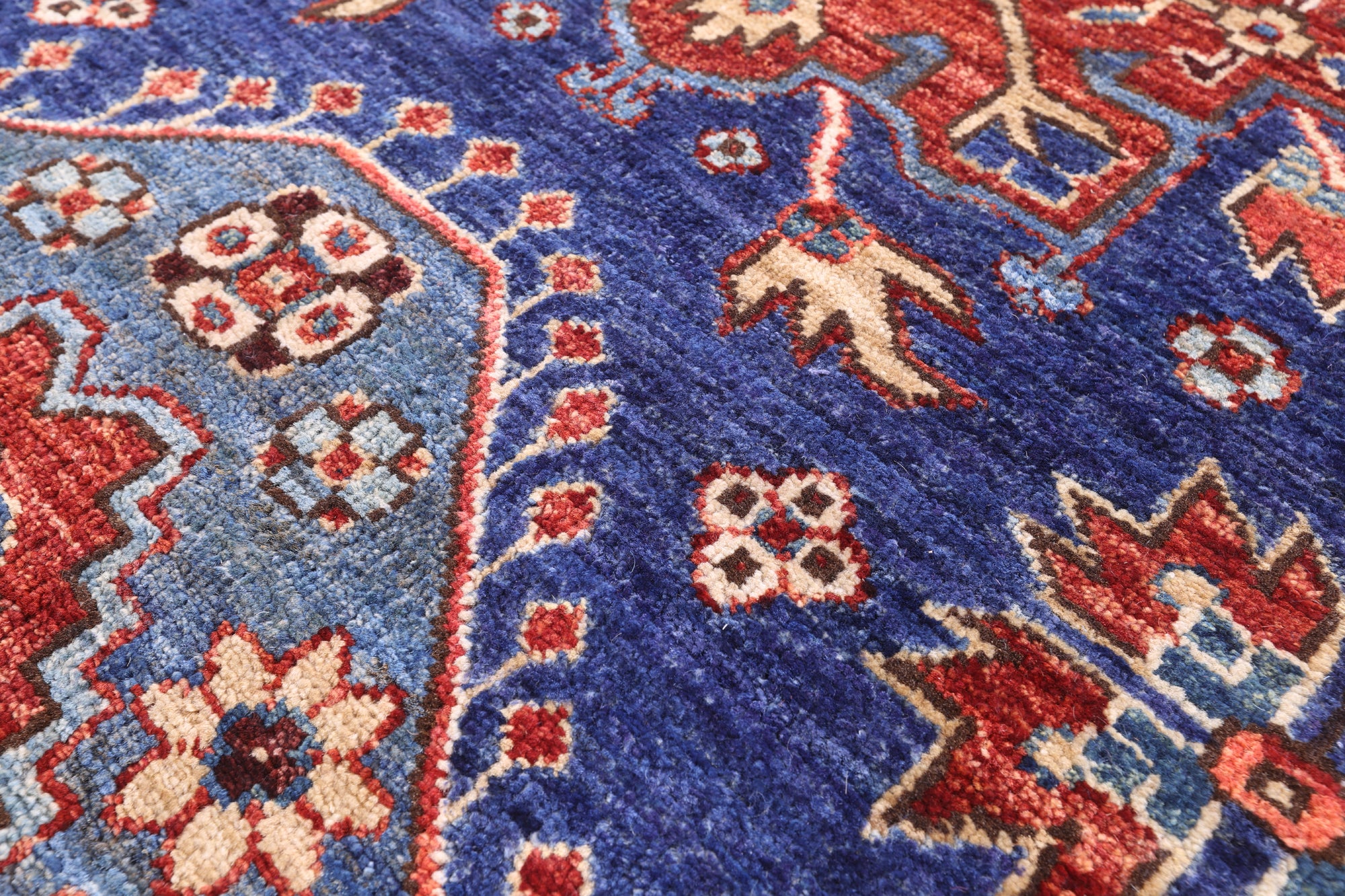 Blue Persian Fine Serapi Handmade Wool Runner Rug - 2' 8" X 10' 3" - Golden Nile