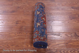 Blue Persian Fine Serapi Handmade Wool Runner Rug - 2' 8" X 10' 3" - Golden Nile