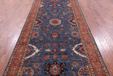 Blue Persian Fine Serapi Hand Knotted Wool Rug - 5' 3" X 12' 11" - Golden Nile