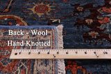 Blue Persian Fine Serapi Hand Knotted Wool Rug - 5' 3" X 12' 11" - Golden Nile