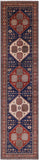 Blue Persian Fine Serapi Hand Knotted Wool Runner Rug - 4' 4" X 18' 5" - Golden Nile