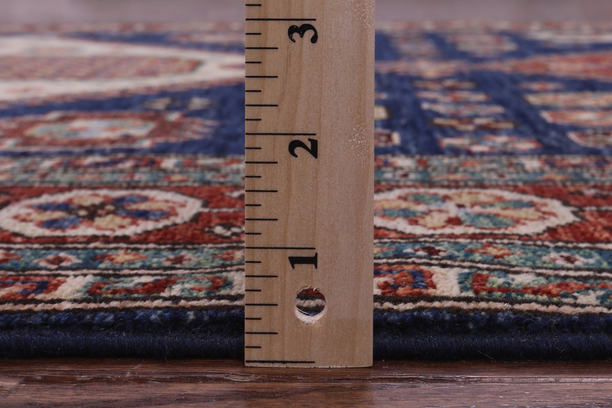 Blue Persian Fine Serapi Hand Knotted Wool Runner Rug - 4' 4" X 18' 5" - Golden Nile