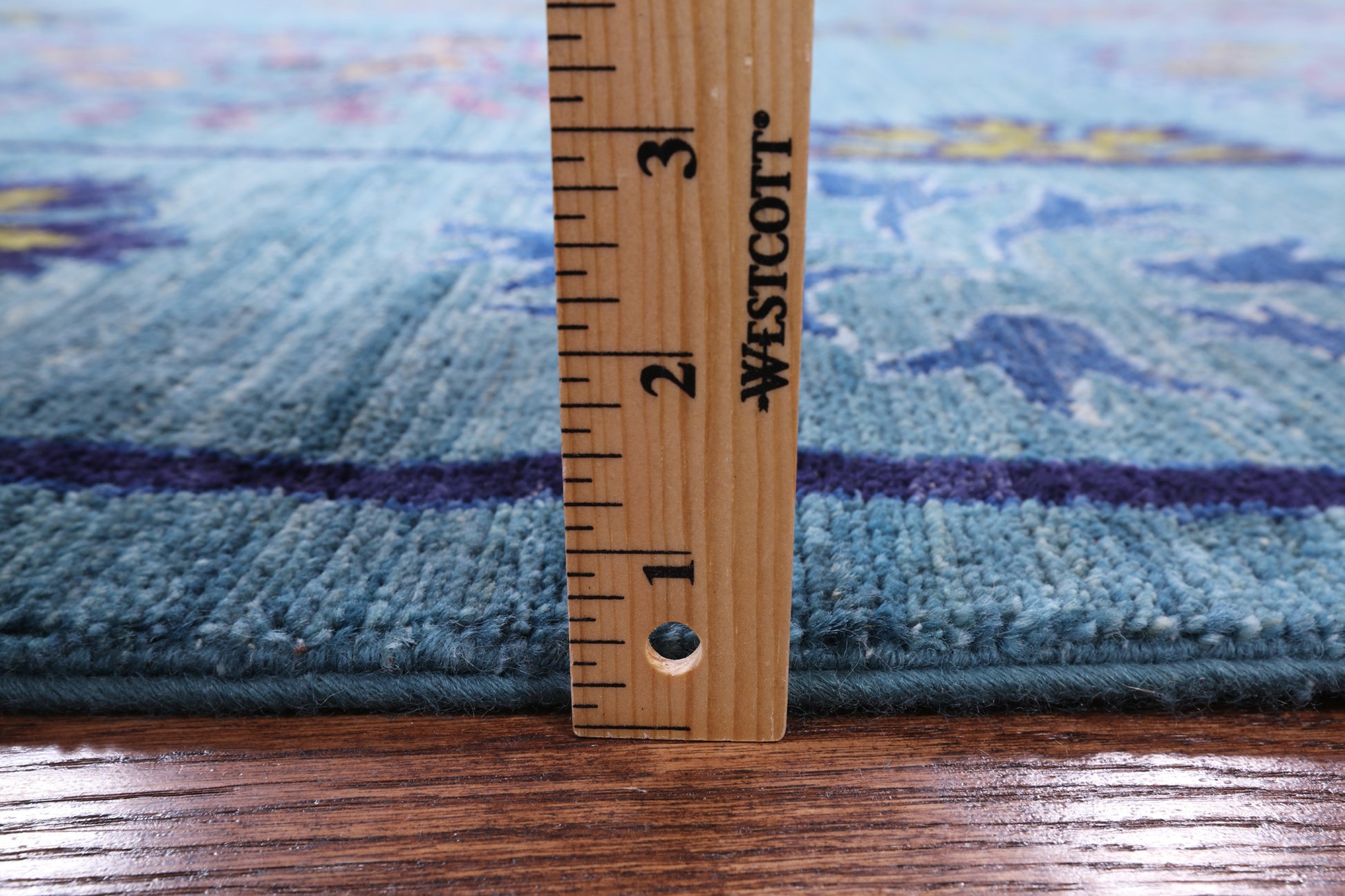 Blue William Morris Handmade Wool Area Rug - 9' 2" X 13' 0" - Golden Nile