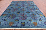 Blue William Morris Handmade Wool Area Rug - 9' 2" X 13' 0" - Golden Nile