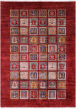 Red Garden Design Persian Hand Knotted Wool Rug - 5' 8" X 7' 10" - Golden Nile