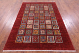 Red Garden Design Persian Hand Knotted Wool Rug - 5' 8" X 7' 10" - Golden Nile