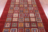 Red Garden Design Persian Hand Knotted Wool Rug - 5' 8" X 7' 10" - Golden Nile