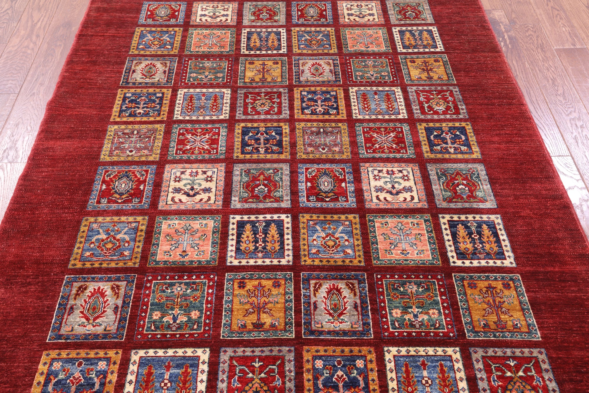 Red Garden Design Persian Hand Knotted Wool Rug - 5' 8" X 7' 10" - Golden Nile