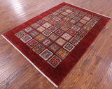 Red Garden Design Persian Hand Knotted Wool Rug - 5' 8" X 7' 10" - Golden Nile
