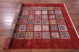Red Garden Design Persian Hand Knotted Wool Rug - 5' 8" X 7' 10" - Golden Nile