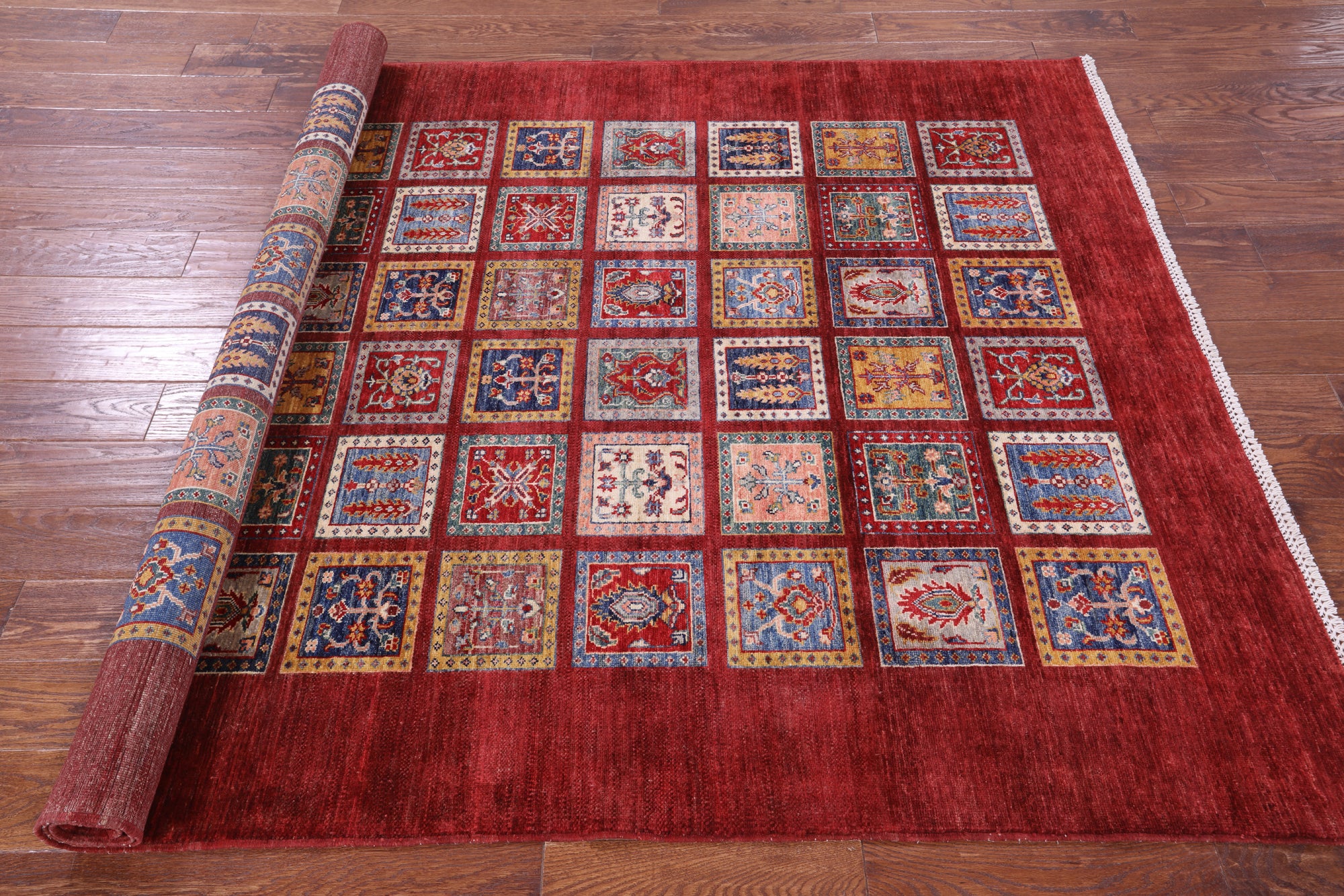 Red Garden Design Persian Hand Knotted Wool Rug - 5' 8" X 7' 10" - Golden Nile