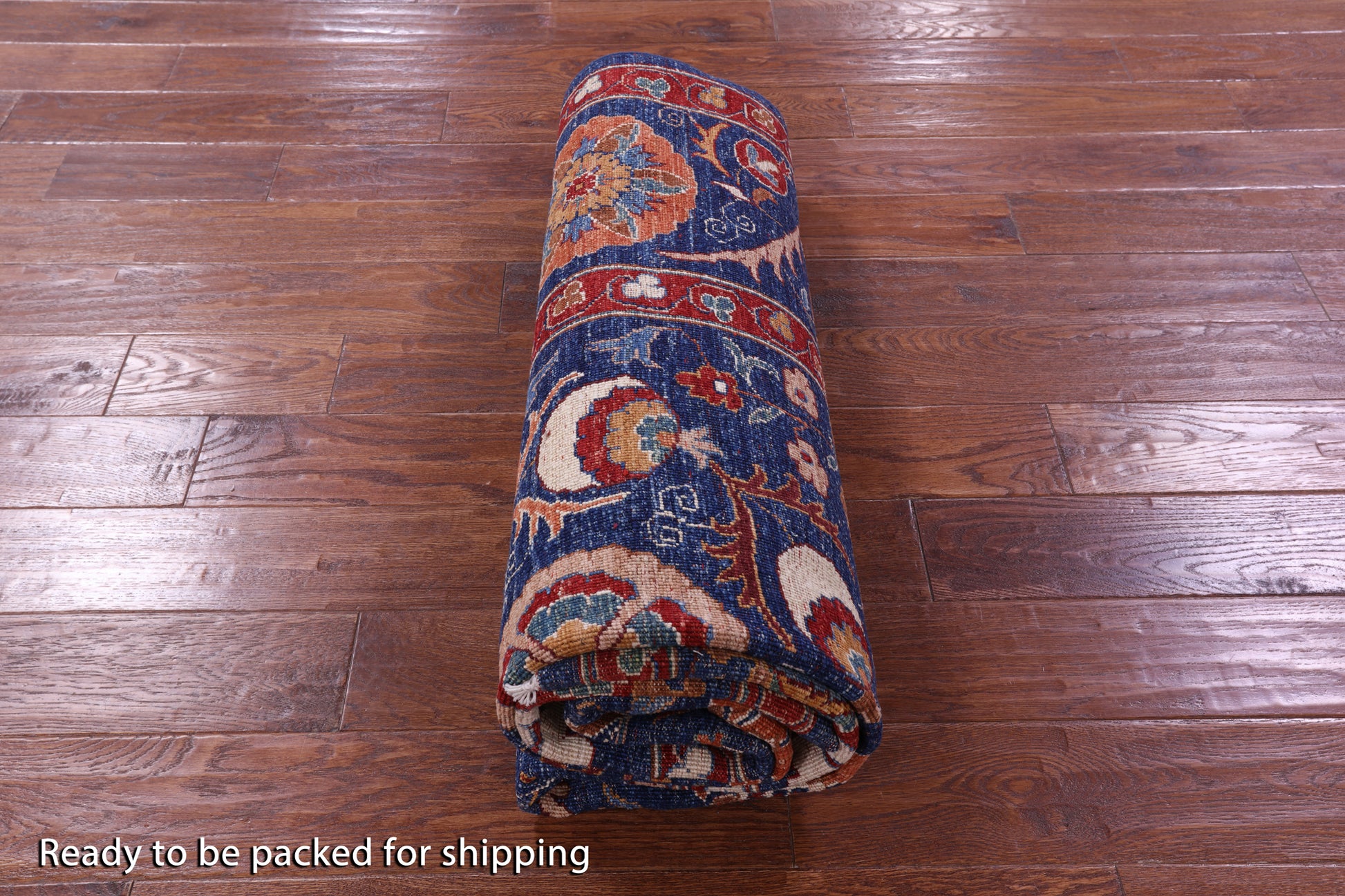 Blue William Morris Handmade Wool Rug - 5' 8" X 8' 2" - Golden Nile