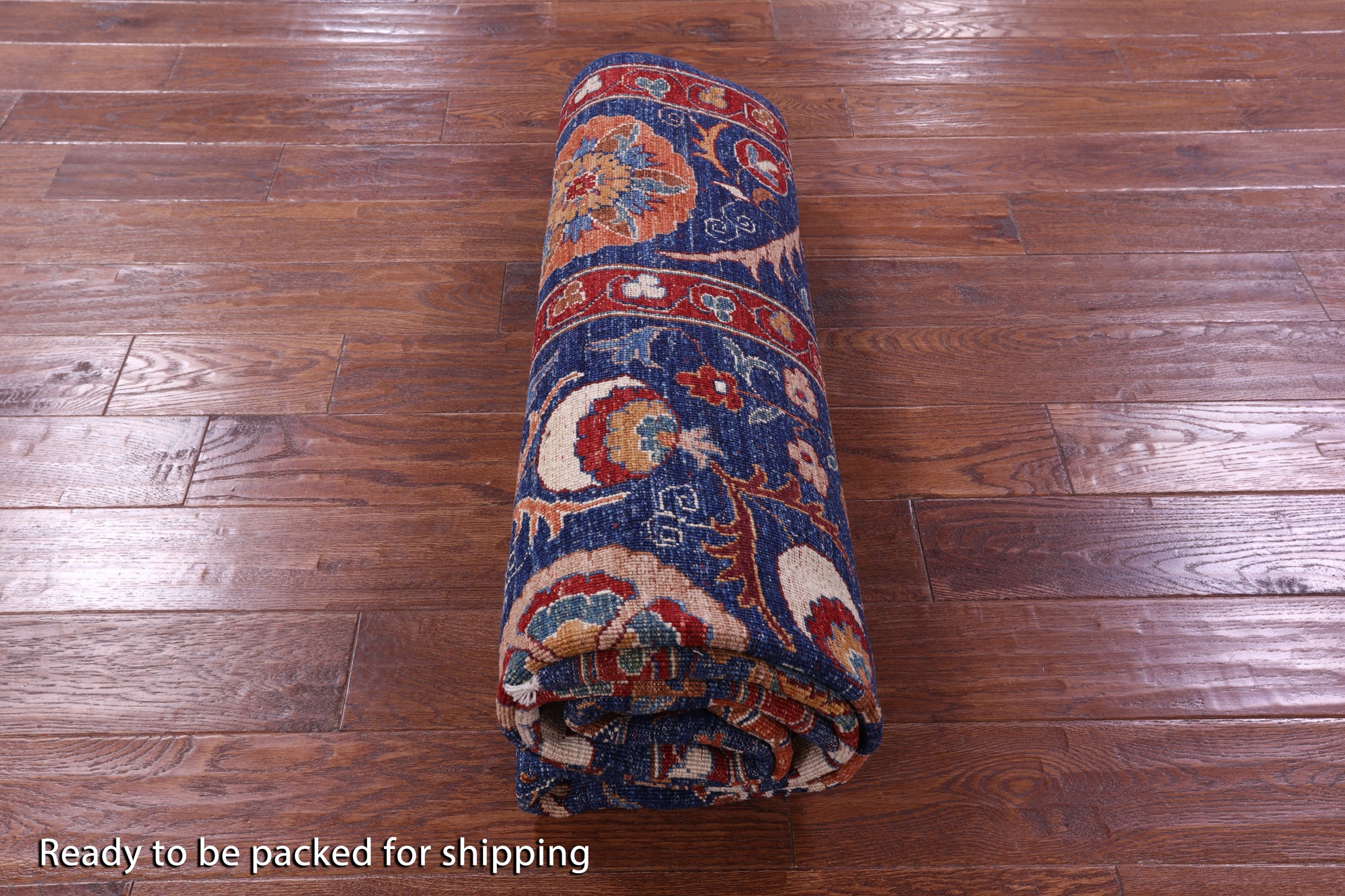 Blue William Morris Handmade Wool Rug - 5' 8" X 8' 2" - Golden Nile