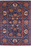 Blue William Morris Handmade Wool Rug - 5' 8" X 8' 2" - Golden Nile
