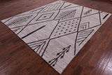 Tribal Moroccan Hand Knotted Wool On Wool Rug - 8' 2" X 9' 7" - Golden Nile