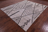 Tribal Moroccan Hand Knotted Wool On Wool Rug - 8' 2" X 9' 7" - Golden Nile