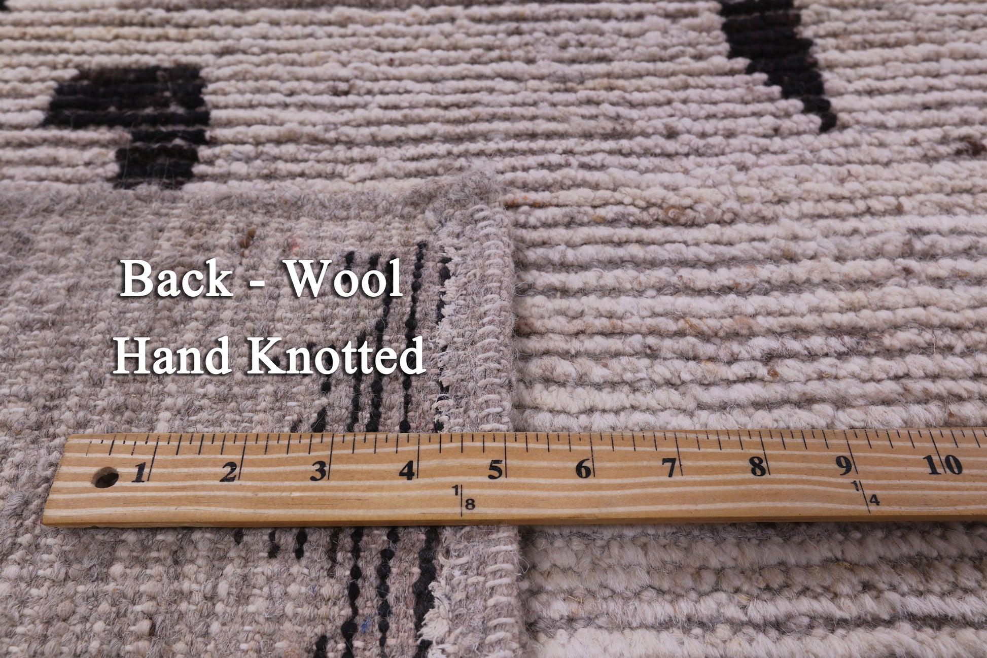 Square Tribal Moroccan Hand Knotted Wool On Wool Rug - 8' 7" X 9' 4" - Golden Nile