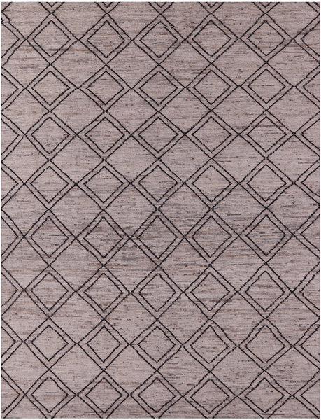 Tribal Moroccan Hand Knotted Wool On Wool Rug - 10' 3" X 13' 2" - Golden Nile