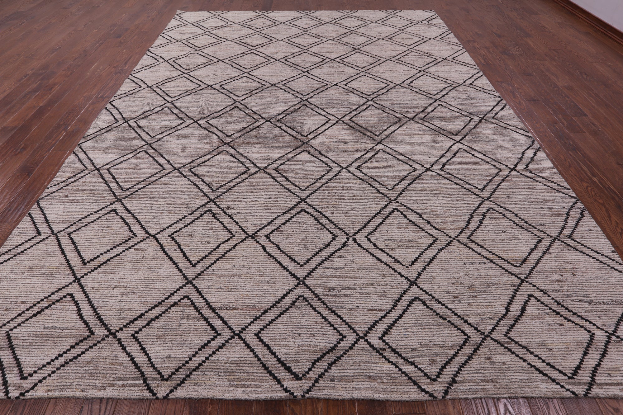 Tribal Moroccan Hand Knotted Wool On Wool Rug - 10' 3" X 13' 2" - Golden Nile