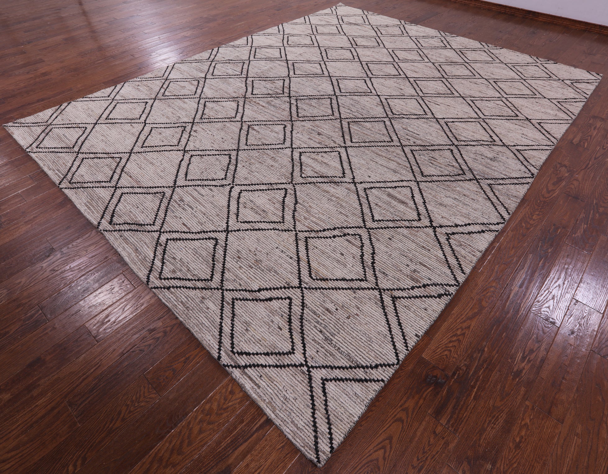 Tribal Moroccan Hand Knotted Wool On Wool Rug - 10' 3" X 13' 2" - Golden Nile