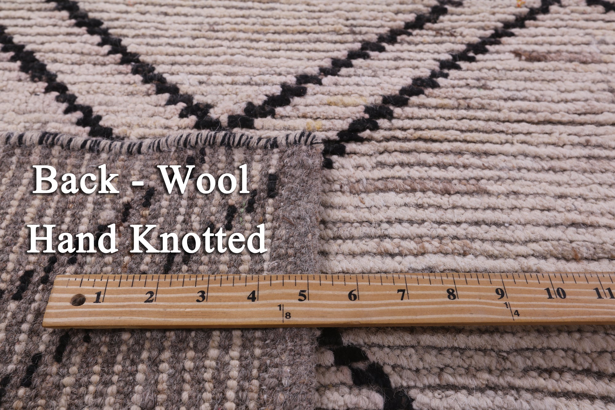 Tribal Moroccan Hand Knotted Wool On Wool Rug - 10' 3" X 13' 2" - Golden Nile
