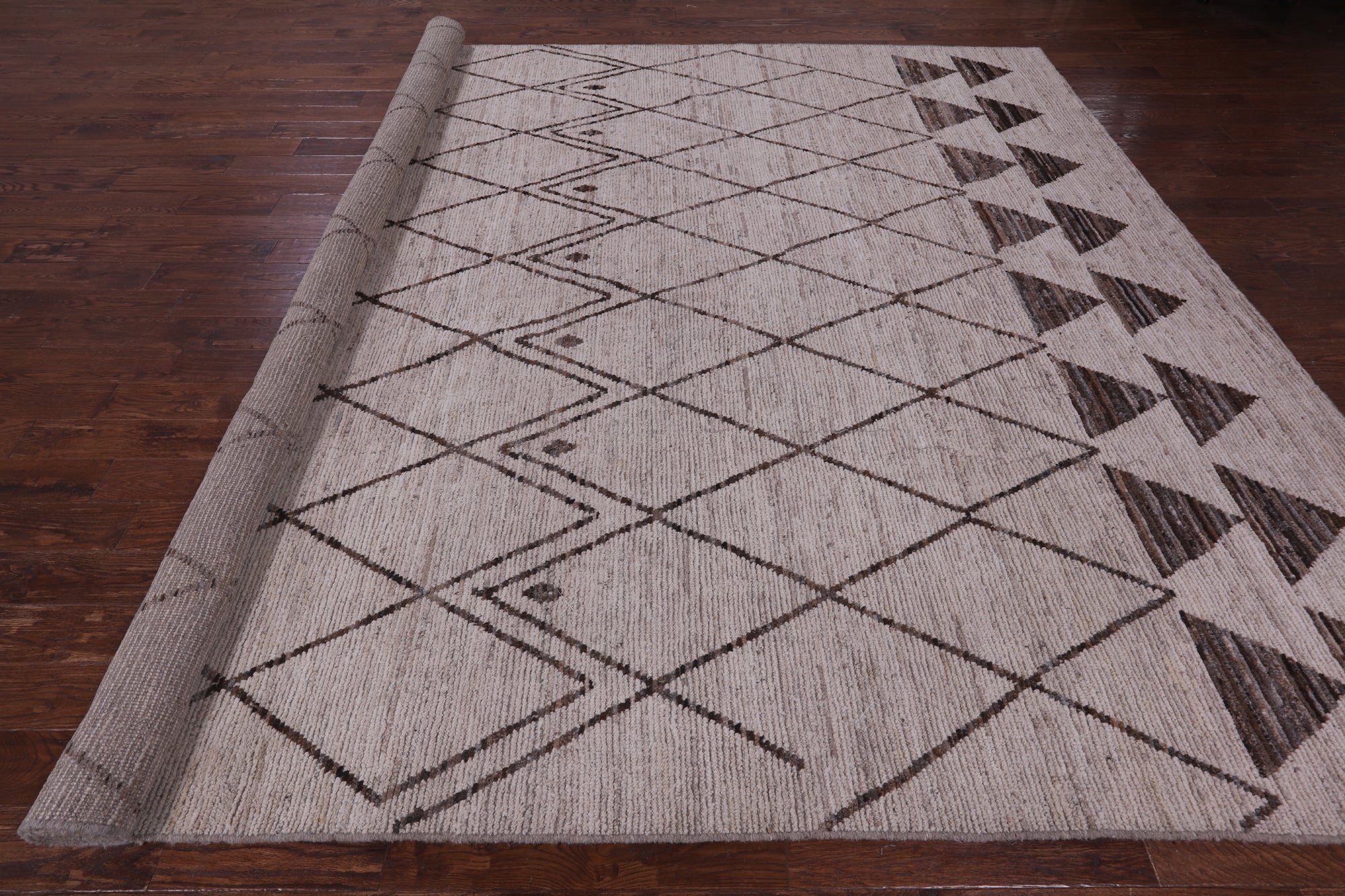 Tribal Moroccan Hand Knotted Wool On Wool Rug - 10' 5" X 13' 4" - Golden Nile