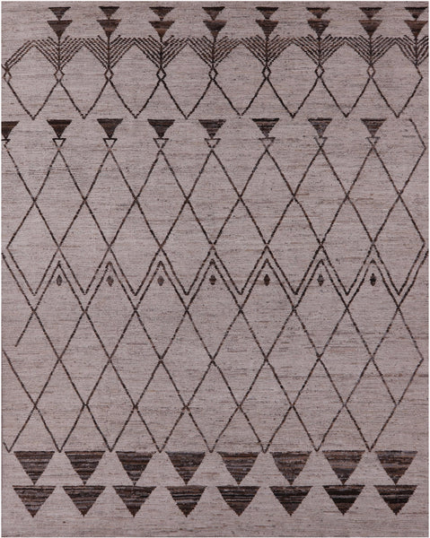 Tribal Moroccan Hand Knotted Wool On Wool Rug - 10' 5" X 13' 4" - Golden Nile