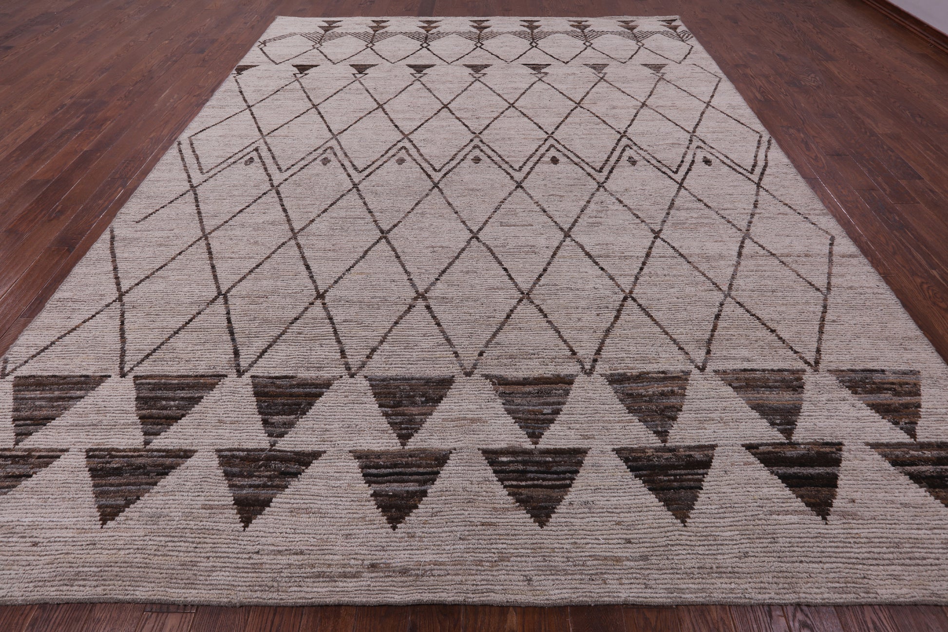 Tribal Moroccan Hand Knotted Wool On Wool Rug - 10' 5" X 13' 4" - Golden Nile
