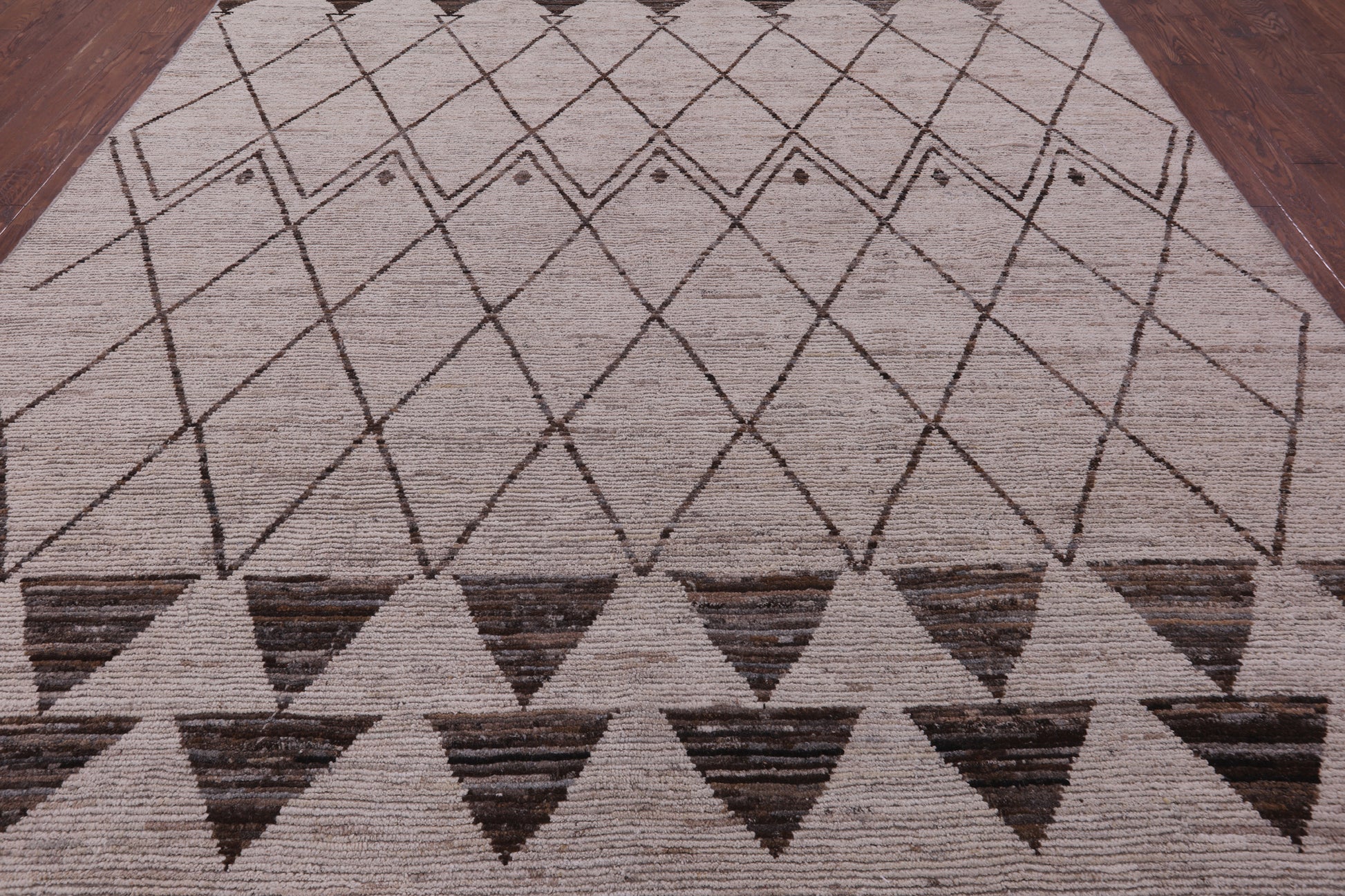 Tribal Moroccan Hand Knotted Wool On Wool Rug - 10' 5" X 13' 4" - Golden Nile