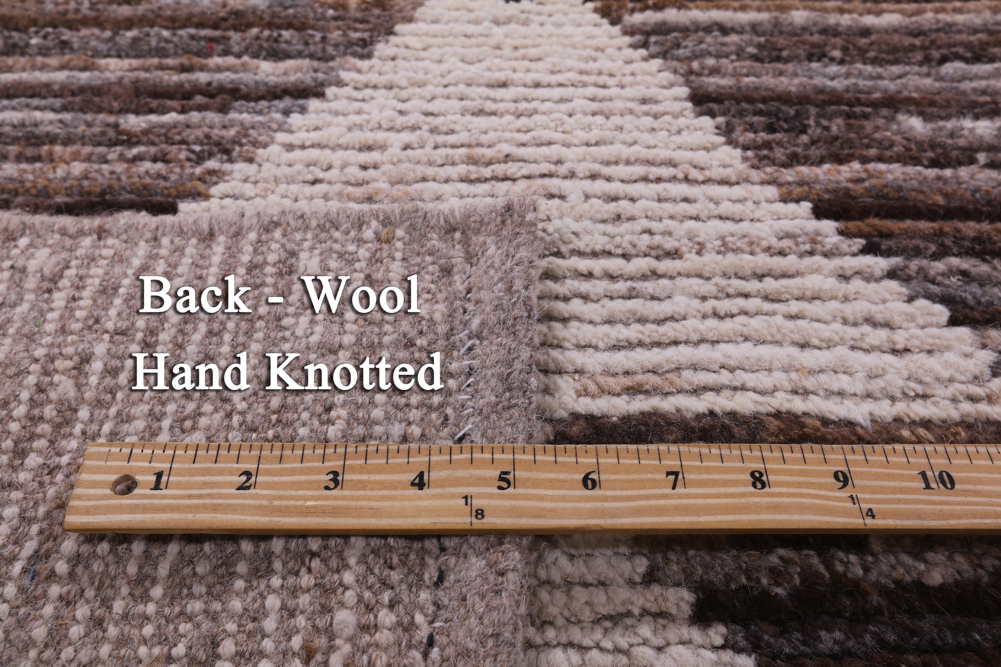 Tribal Moroccan Hand Knotted Wool On Wool Rug - 10' 5" X 13' 4" - Golden Nile