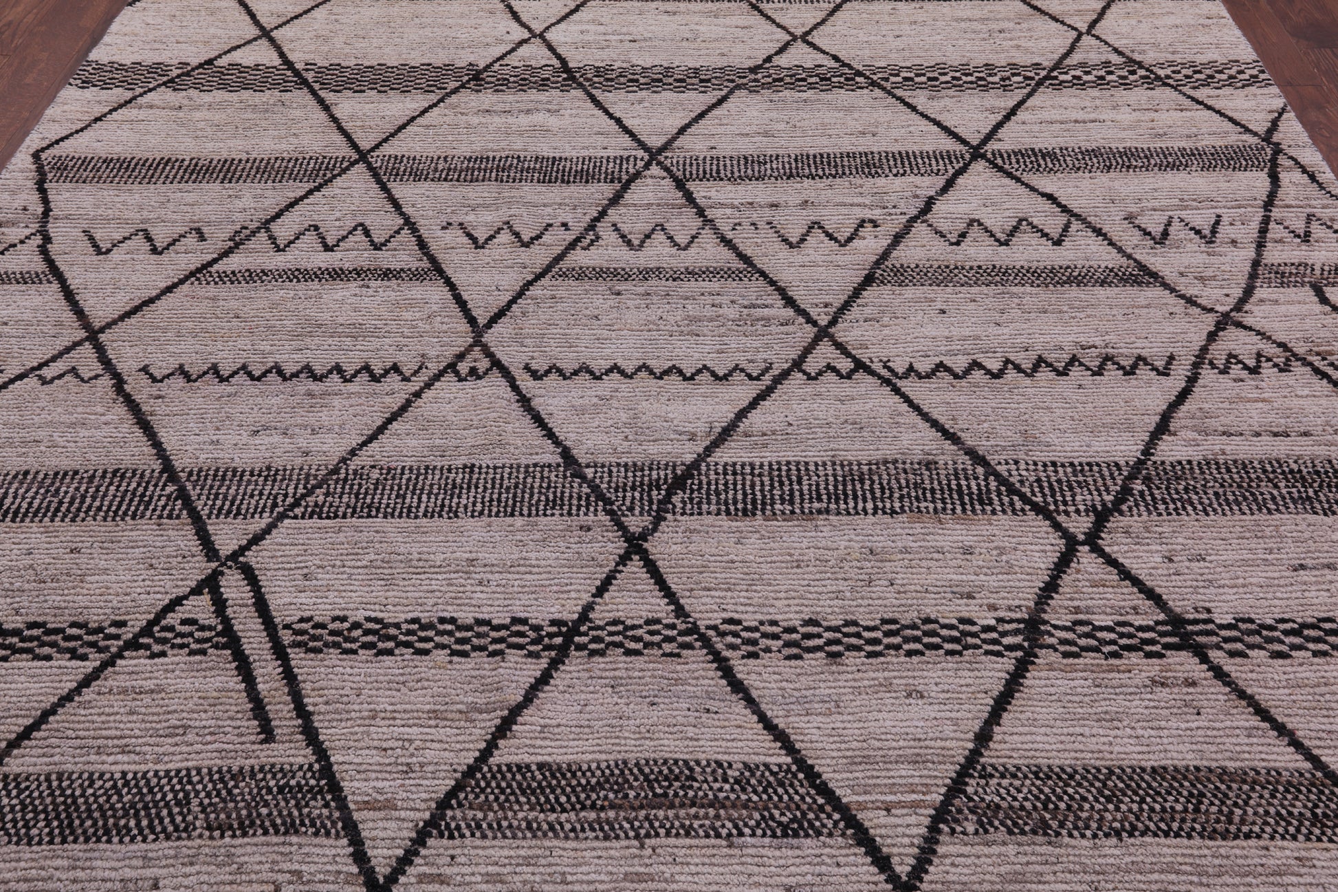 Tribal Moroccan Hand Knotted Wool On Wool Rug - 8' 4" X 9' 8" - Golden Nile
