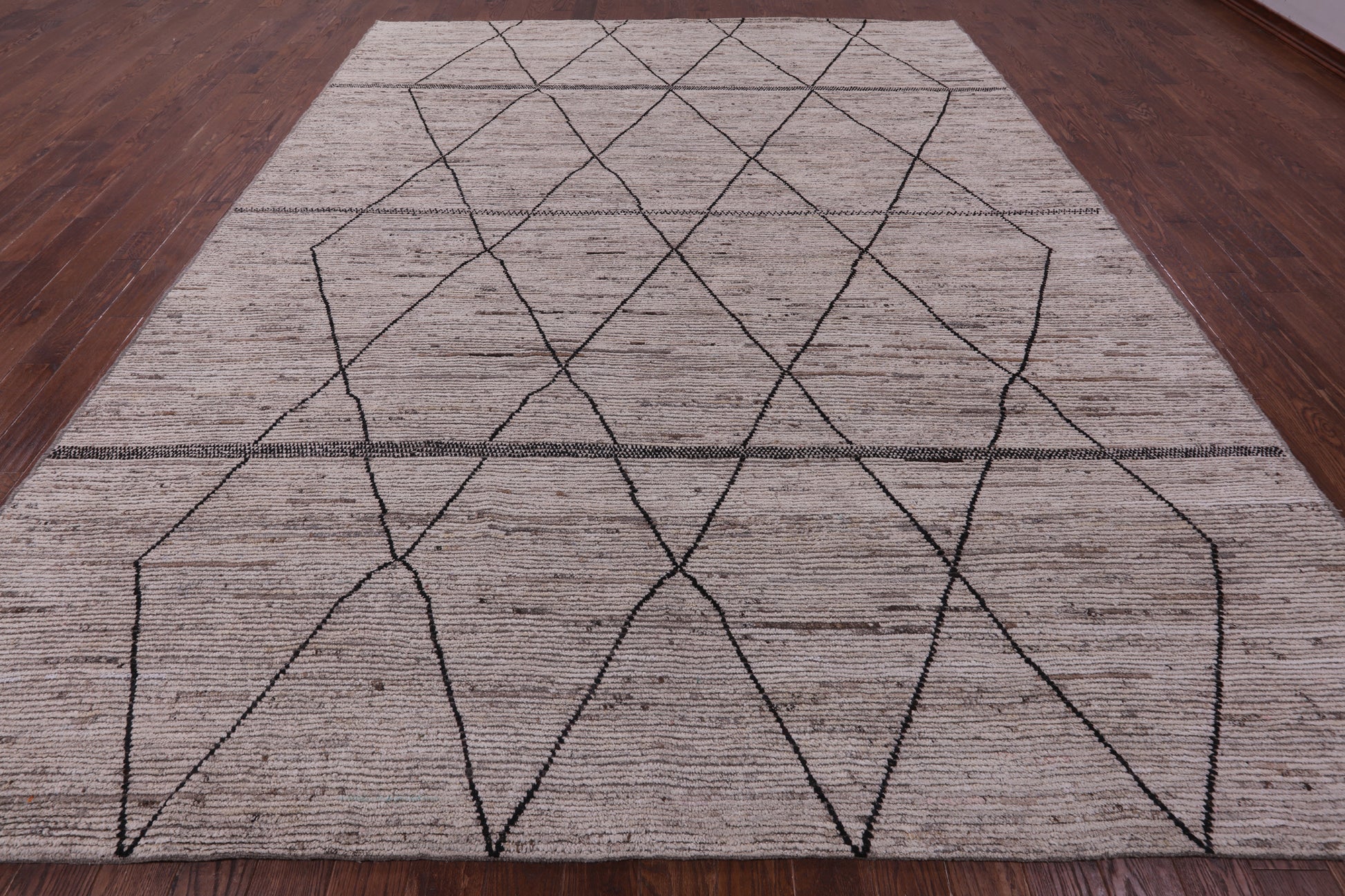 Tribal Moroccan Hand Knotted Wool On Wool Rug - 10' 3" X 13' 1" - Golden Nile