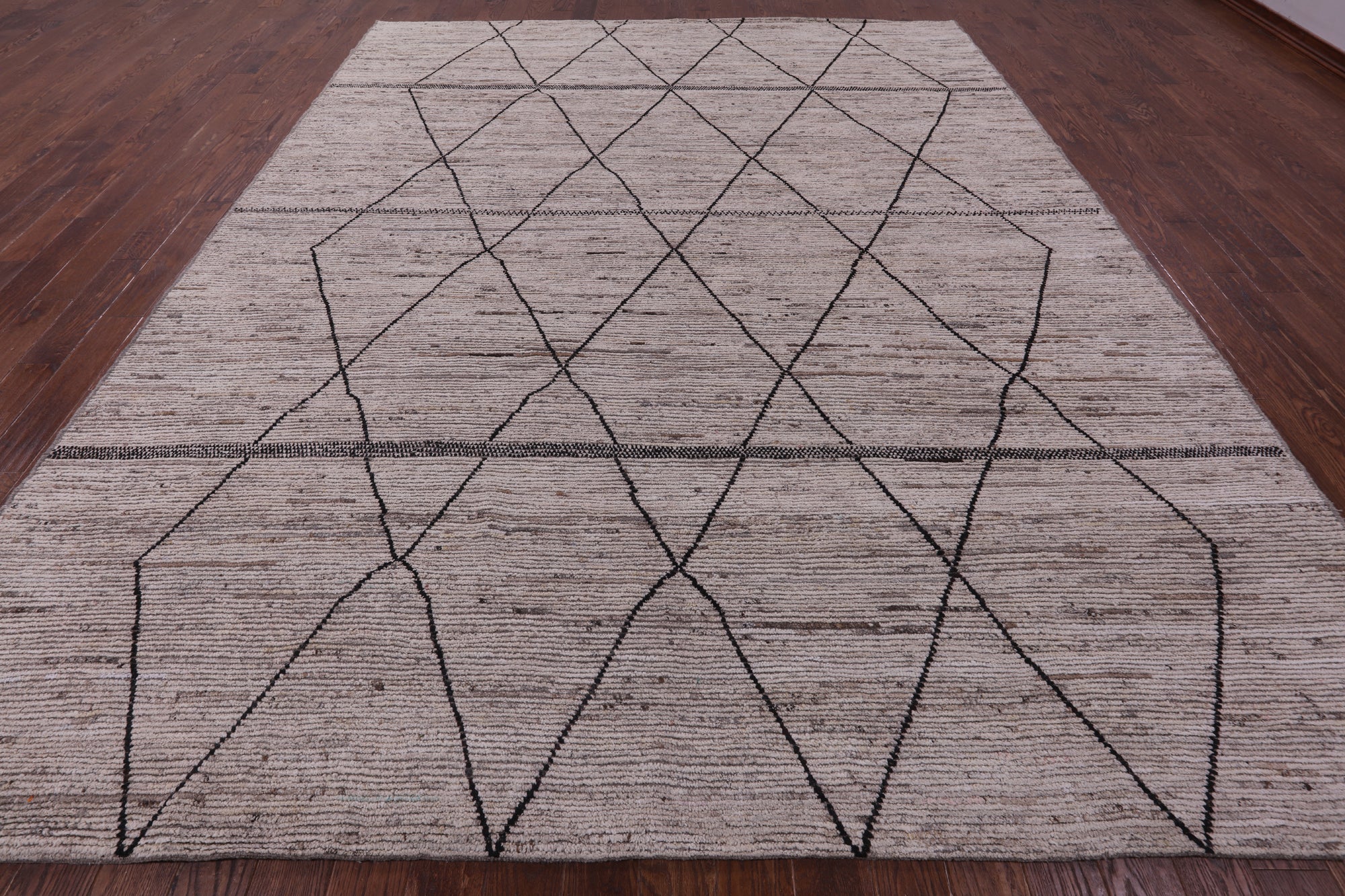 Tribal Moroccan Hand Knotted Wool On Wool Rug - 10' 3" X 13' 1" - Golden Nile