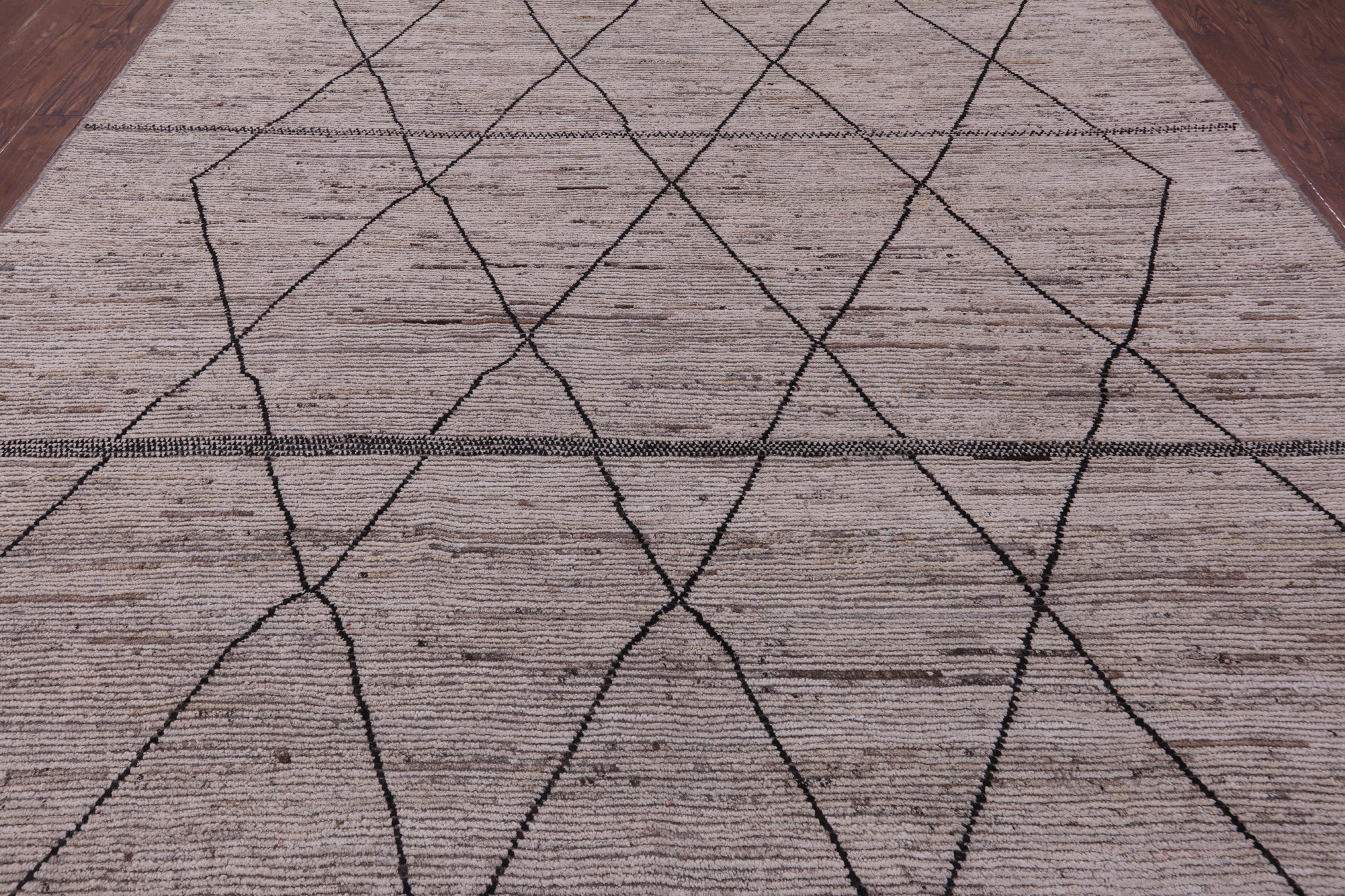 Tribal Moroccan Hand Knotted Wool On Wool Rug - 10' 3" X 13' 1" - Golden Nile