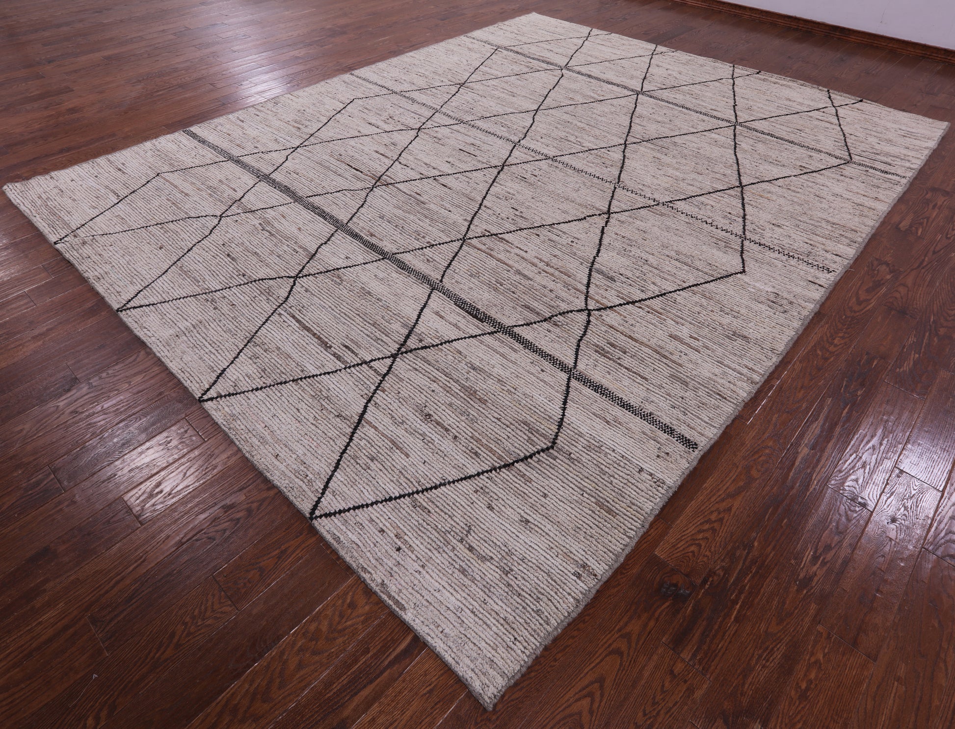 Tribal Moroccan Hand Knotted Wool On Wool Rug - 10' 3" X 13' 1" - Golden Nile