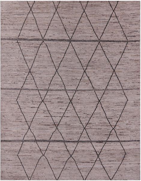 Tribal Moroccan Hand Knotted Wool On Wool Rug - 10' 3" X 13' 1" - Golden Nile