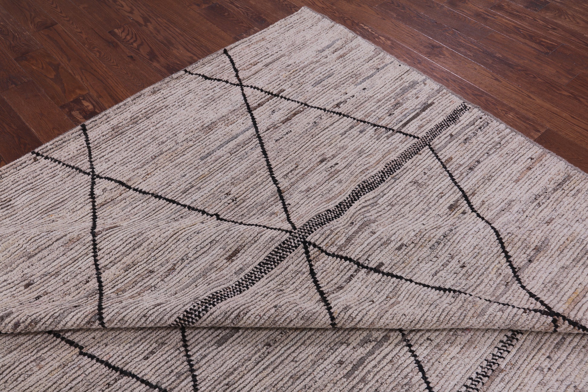 Tribal Moroccan Hand Knotted Wool On Wool Rug - 10' 3" X 13' 1" - Golden Nile