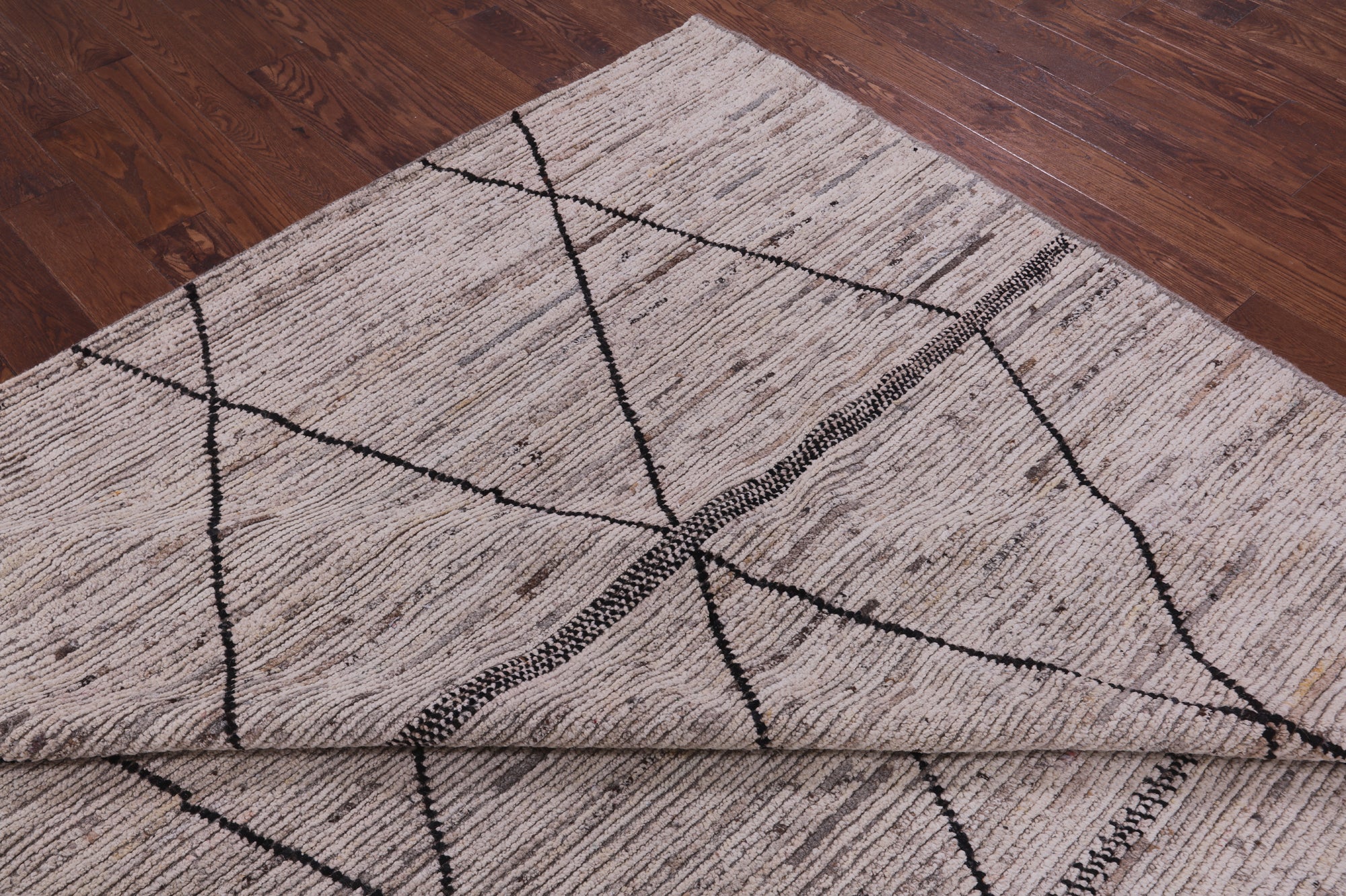 Tribal Moroccan Hand Knotted Wool On Wool Rug - 10' 3" X 13' 1" - Golden Nile