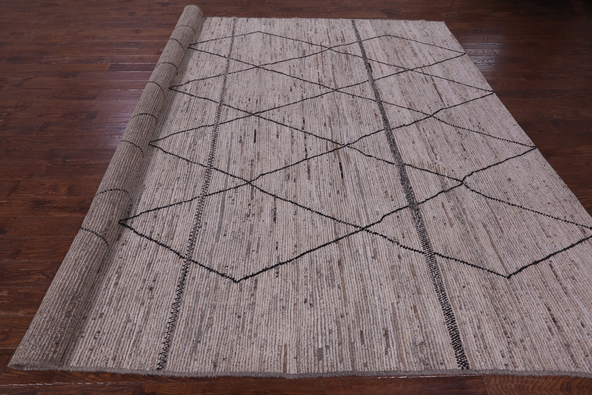 Tribal Moroccan Hand Knotted Wool On Wool Rug - 10' 3" X 13' 1" - Golden Nile