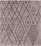 Tribal Moroccan Hand Knotted Wool On Wool Rug - 8' 5" X 9' 7" - Golden Nile