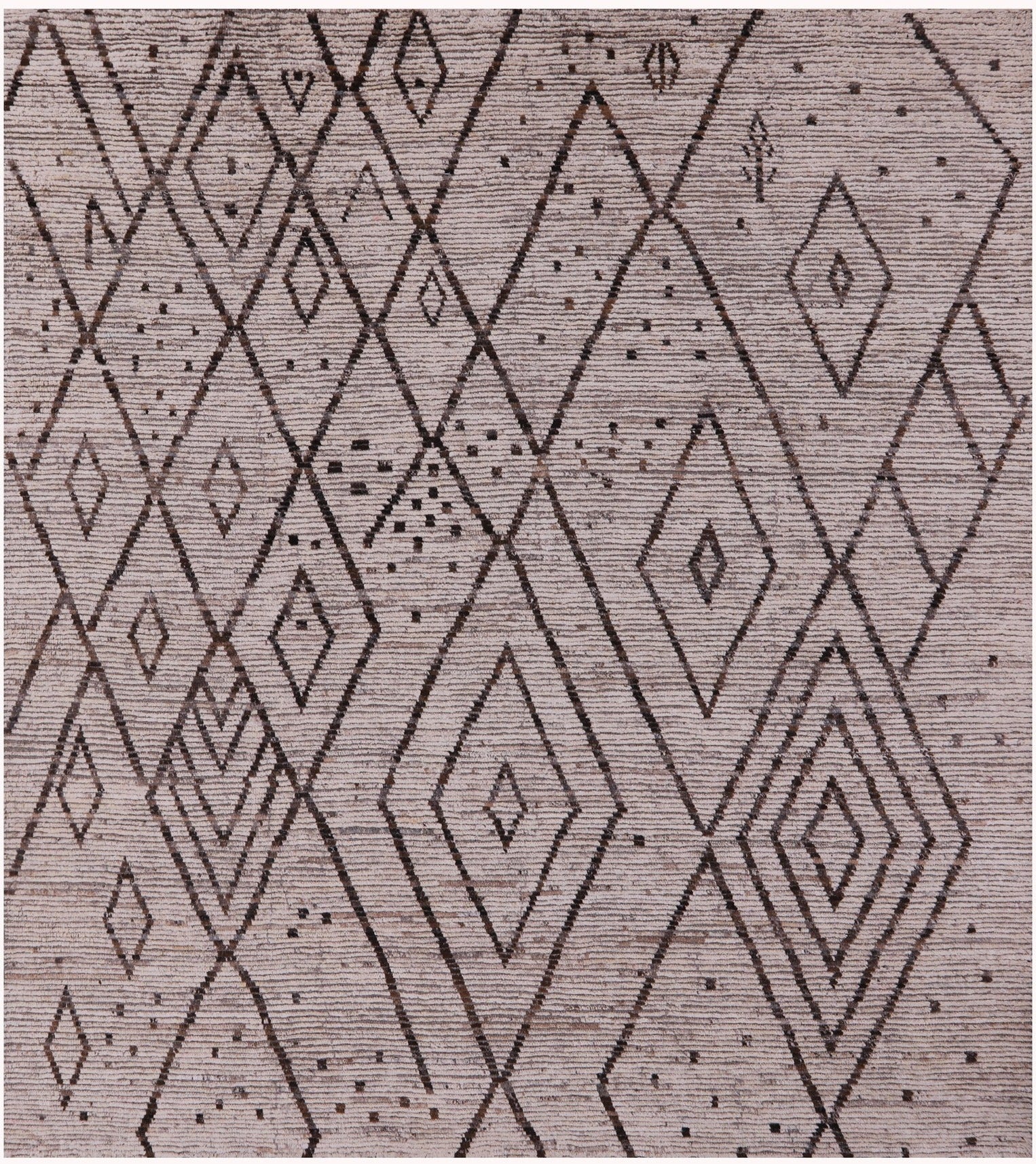 Tribal Moroccan Hand Knotted Wool On Wool Rug - 8' 5" X 9' 7" - Golden Nile