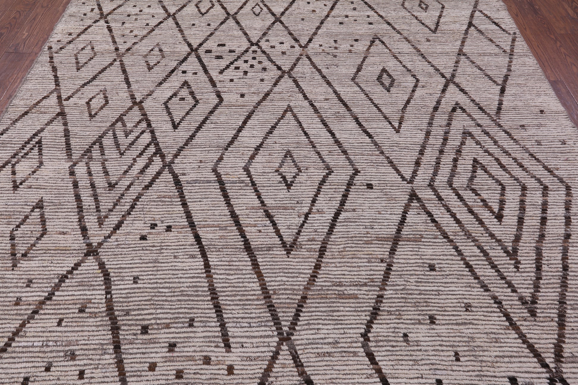 Tribal Moroccan Hand Knotted Wool On Wool Rug - 8' 5" X 9' 7" - Golden Nile